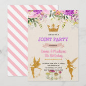 Invitation à une fête de princesse fée (Devant / Derrière)