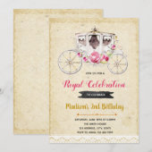 Invitation à une fête de princesse rustique (Devant / Derrière)