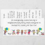 INVITATION À UNE FÊTE DE QUARTIER (Devant / Derrière)