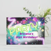 Invitation à une fête de rave de club de néon colo (Debout devant)