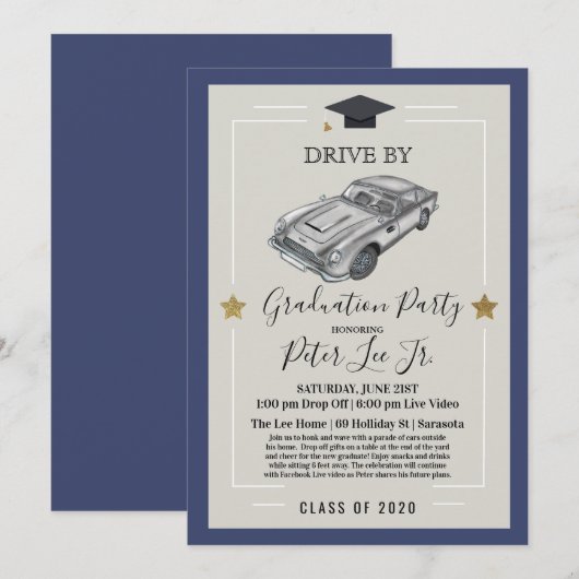 Invitation à une fête de remise de diplômes virtue (Devant / Derrière)
