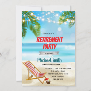 Invitation à une fête de retraite à la plage