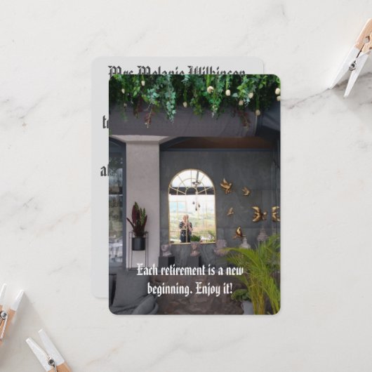 Invitation à une fête de retraite avec photo (Devant/Arrière en situation)