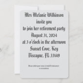 Invitation à une fête de retraite avec photo (Dos)
