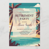Invitation à une fête de retraite avec plage tropi (Devant)