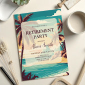 Invitation à une fête de retraite avec une plage t