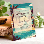 Invitation à une fête de retraite avec une plage t