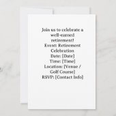 Invitation à une fête de retraite de golf en Arizo (Dos)