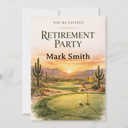 Invitation à une fête de retraite de golf en Arizo (Devant)