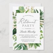 Invitation à une fête de retraite d'été avec feuil (Devant)