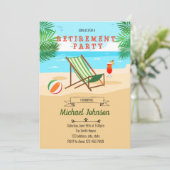 Invitation à une fête de retraite sur la plage (Debout devant)