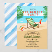 Invitation à une fête de retraite sur la plage (Devant / Derrière)