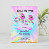 Invitation à une fête de roller à teinture nouée (Debout devant)