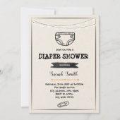 Invitation à une fête de shower de couches (Devant)