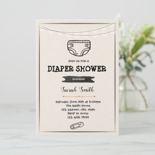 Invitation à une fête de shower de couches (Debout devant)