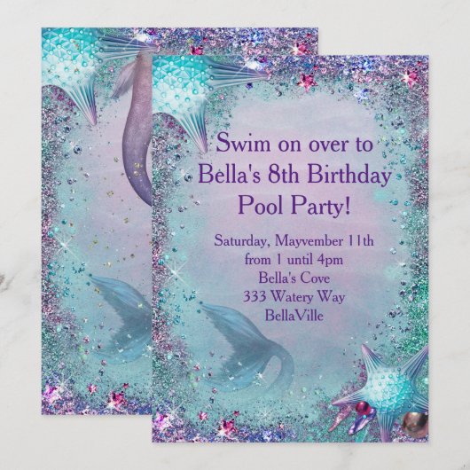 Invitation à une fête de sirène (Devant / Derrière)