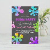 Invitation à une fête de slime coloré (Debout devant)