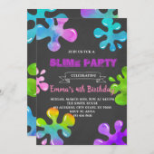 Invitation à une fête de slime coloré (Devant / Derrière)