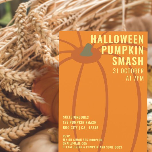 Invitation à une fête de Smash de citrouille d'Hal