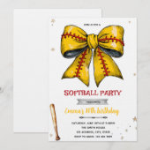 Invitation à une fête de softball à l'arc (Devant / Derrière)