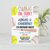 Invitation à une fête de softball et de baseball (Debout devant)