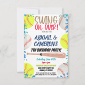 Invitation à une fête de softball et de baseball (Devant)