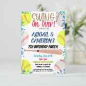 Invitation à une fête de softball et de baseball (Debout devant)