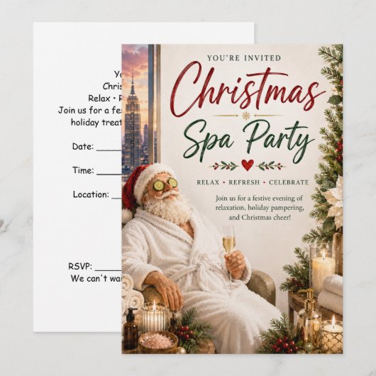 Invitation à une fête de spa de Noël avec le Père (Devant / Derrière)