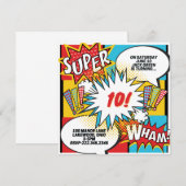Invitation à une fête de super-héros (Devant / Derrière)