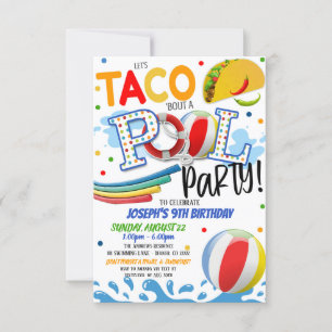 Invitation à une fête de tacos et de piscine