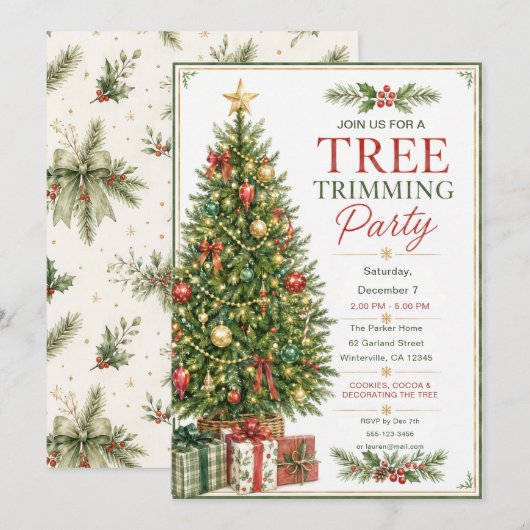Invitation à une fête de taille d'arbre (Devant / Derrière)
