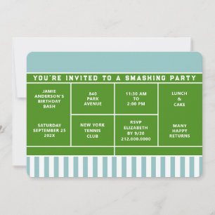 Invitation à une fête de tennis