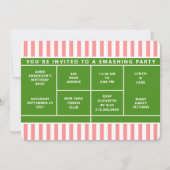 Invitation à une fête de tennis (Devant)