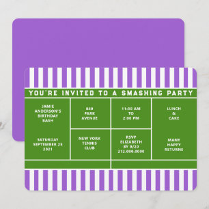 Invitation à une fête de tennis