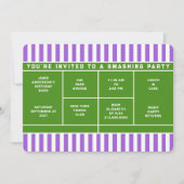 Invitation à une fête de tennis (Devant)