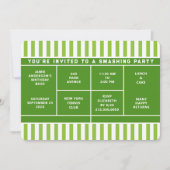 Invitation à une fête de tennis (Devant)