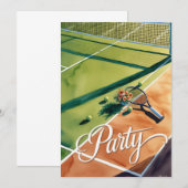 Invitation à une fête de tennis avec raquette sur (Devant / Derrière)