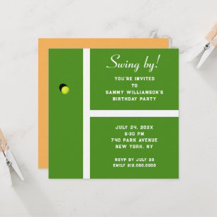 Invitation à une fête de tennis créative