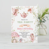 Invitation à une fête de thé de fée mignonne (Debout devant)