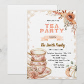 Invitation à une fête de thé de Thanksgiving d'aut (Devant / Derrière)