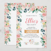 Invitation à une fête de thé florale dans le jardi (Devant / Derrière)