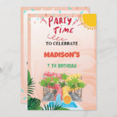 Invitation à une fête de toboggan à eau (Devant / Derrière)