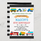 Invitation à une fête de transport mignon (Devant / Derrière)