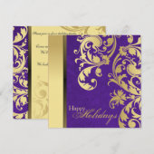 Invitation à une fête de vacances - Flèches violet (Devant / Derrière)