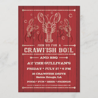 Invitation à une fête d'ébullition d'écrevisses
