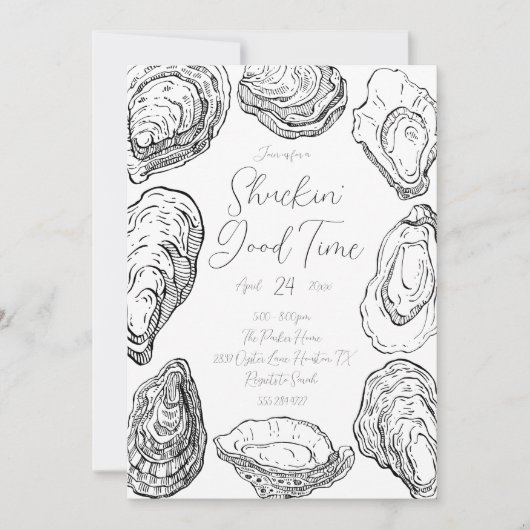 Invitation à une fête d'écaillage d'huîtres (Devant)