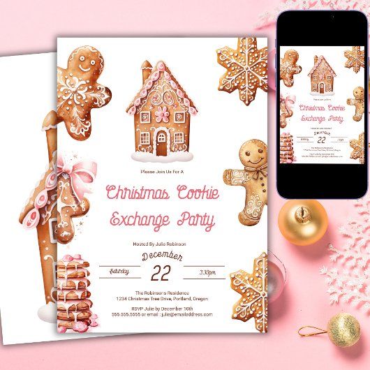 Invitation à une fête d'échange de biscuits de fêt