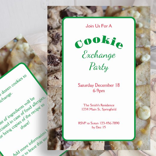 Invitation à une fête d'échange de biscuits de Noë