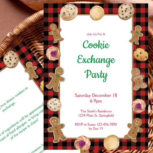 Invitation à une fête d'échange de biscuits de Noë
