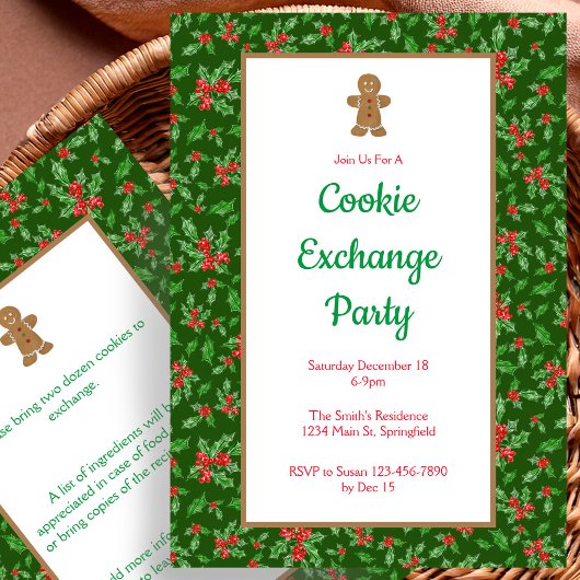 Invitation à une fête d'échange de biscuits de Noë